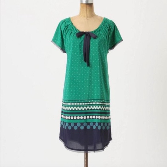Anthropologie Dresses & Skirts - ALLIHOP by Anthropologie Drawing Dots Chemise Silk Shift Dress Size XS